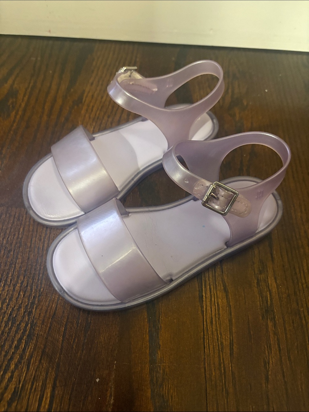 Mini Melissa ' Lilac Jelly Sandals with Buckle Closure